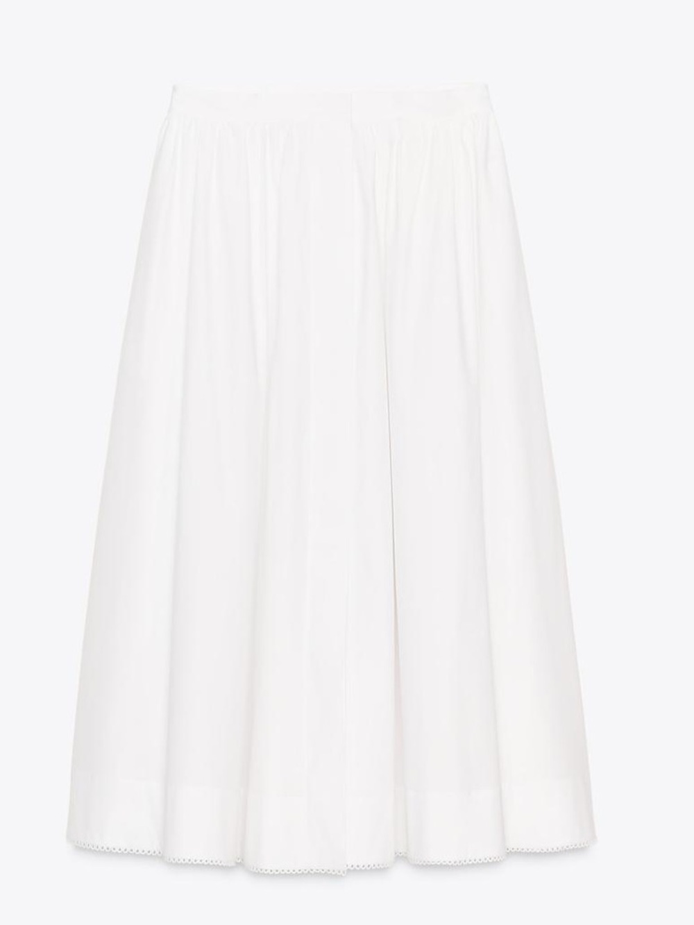 Zara White Cotton Poplin Full A-line Midi Skirt. Button Front. S NWT - Picture 4 of 13